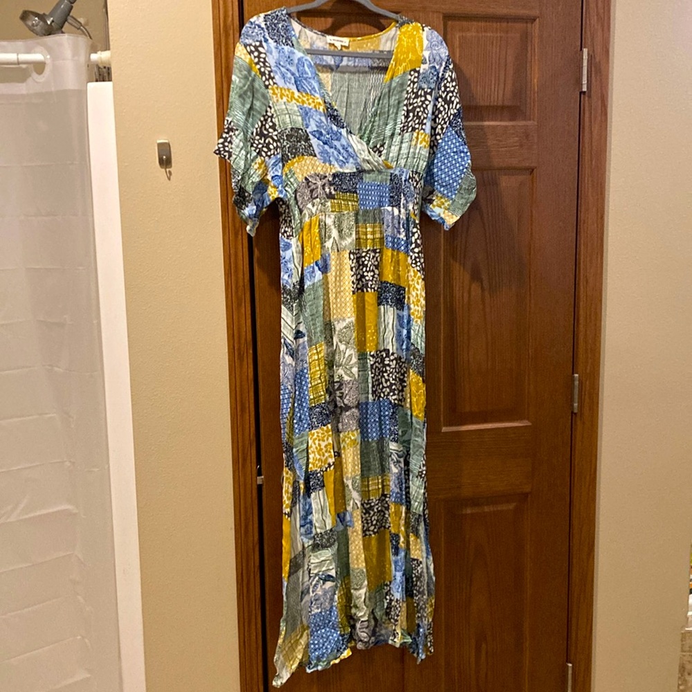 Boho patchwork pattern maxi dress, ee:some brand size L